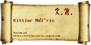 Kittler Móric névjegykártya